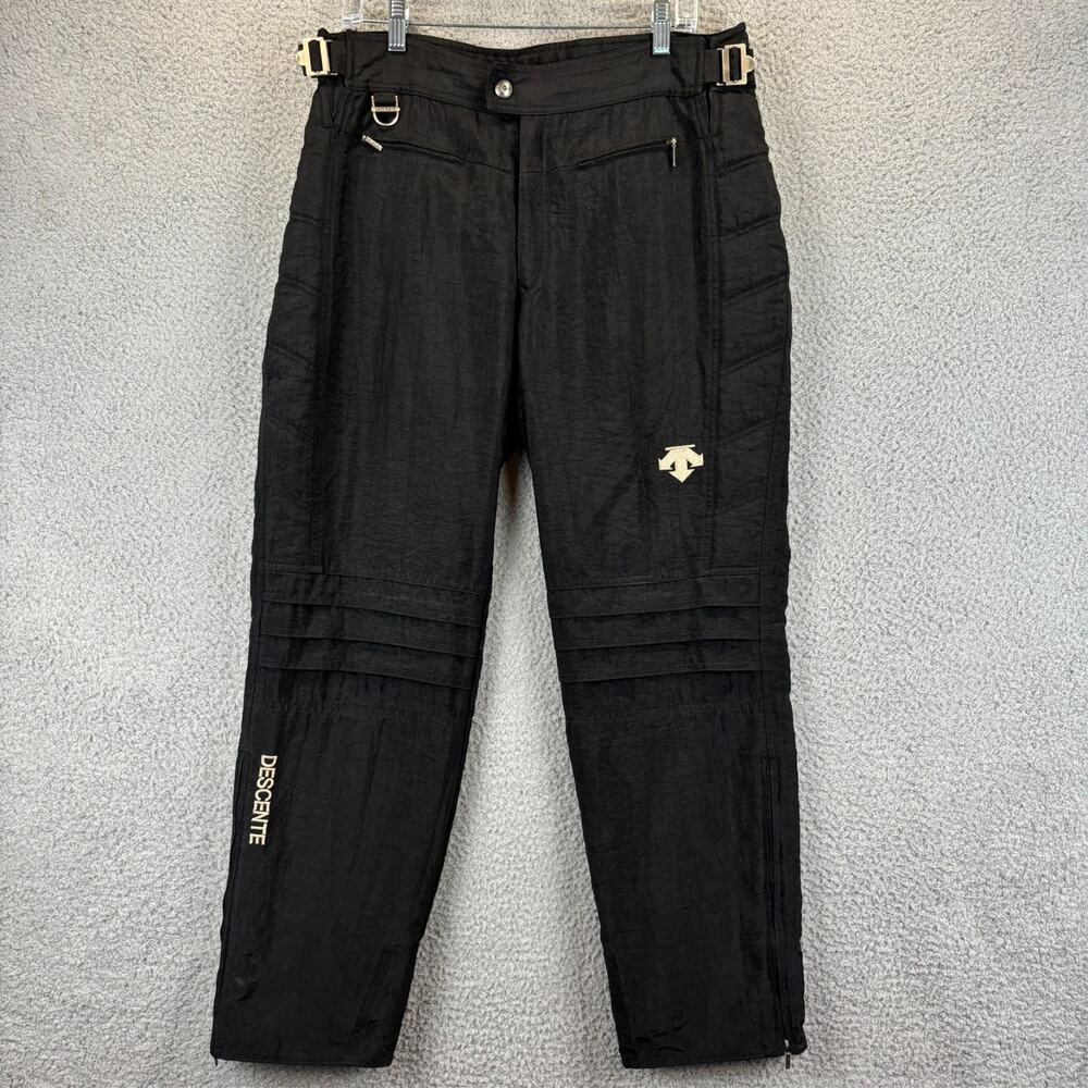 Descente Ski Pants 34 x 29 Black Snowboard Waterproof Insulated Adjustable